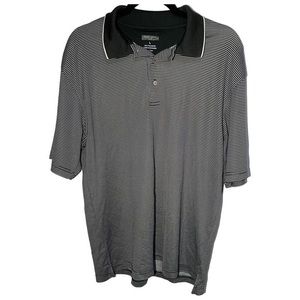 Pronto Uomo Men’s Large Sport Polo Striped Short Sleeve Collared Golf‎